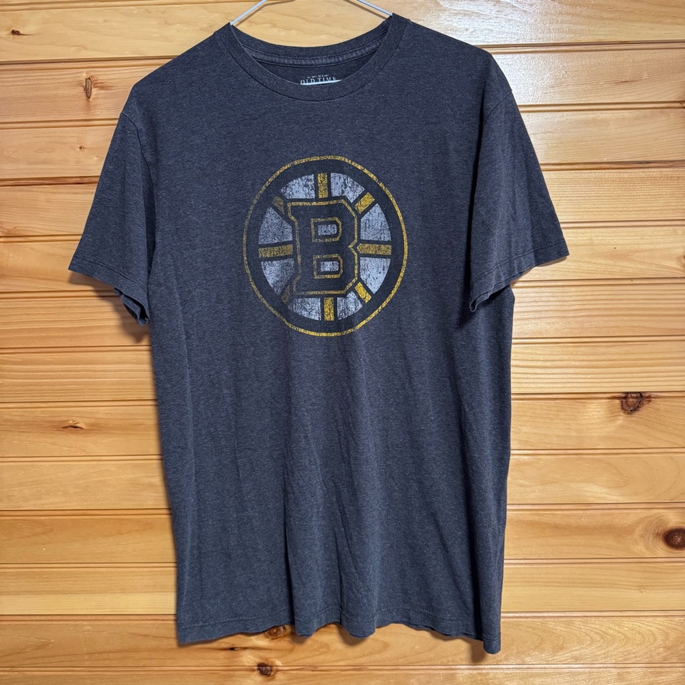 Old Time Hockey Boston Bruins Gray T-Shirt Medium